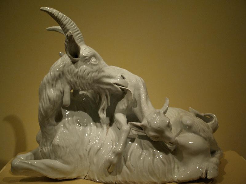 New York City, NY: Metropolitan Museum of Art: Goat and Suckling Kid (c 1732-1735, model by Johann Joachim Kaaendler, Meissen)