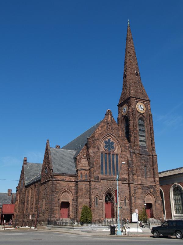 Northampton, Massachusetts (MA): United Church of Christ and American Baptist Churches: view (built 1878)
