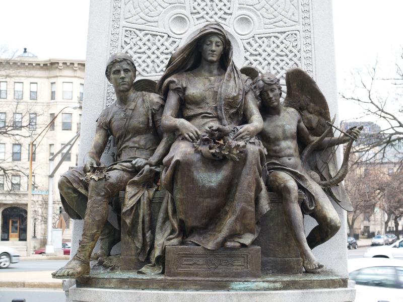 Boston, Massachusetts (MA): intersection of Bolyston Street and Westland Avenue: John Boyle O'Reilly memorial (1896, Daniel Chester French)