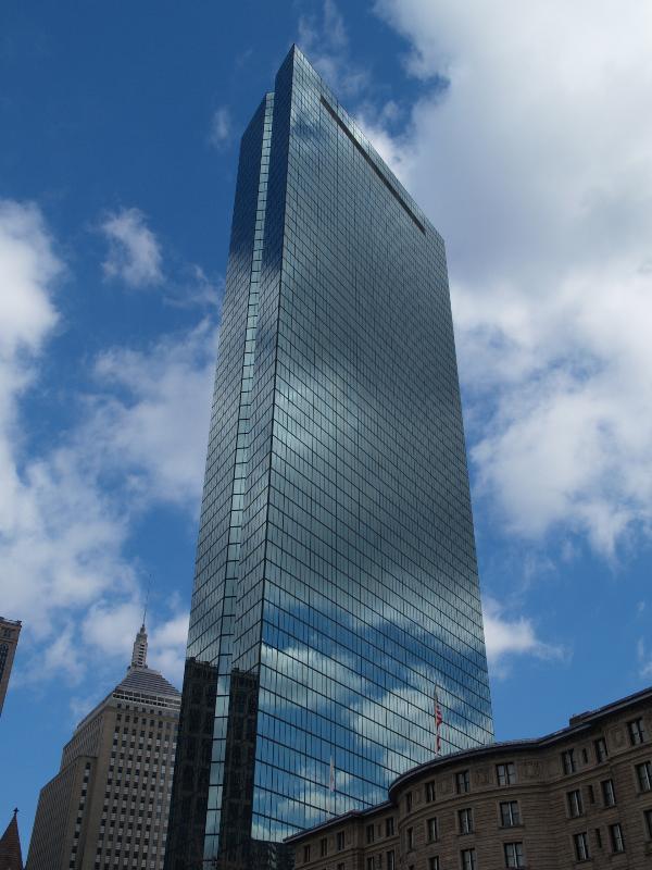Boston, Massachusetts (MA): John Hancock Tower: view (1972-1975, Henry Cobb of firm of I.M. Pei)