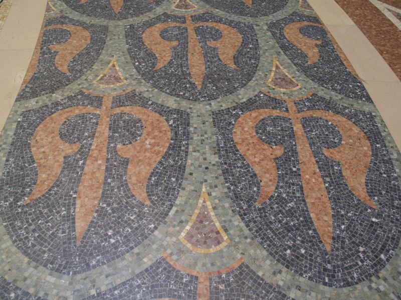 Buffalo, New York (NY): Ellicott Square Building: courtyard mosaic floor, detail (1930-1931, designed by William Winthrop Kent and James A. Johnson)