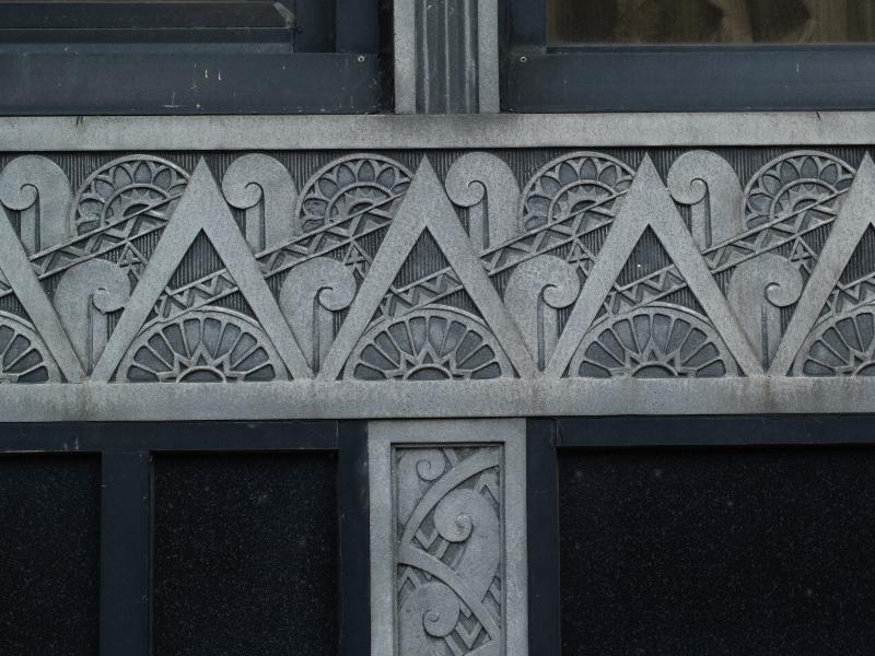 Buffalo, New York (NY): 17 Court Street (was Buffalo Industrial Bank): facade border detail (c 1929)