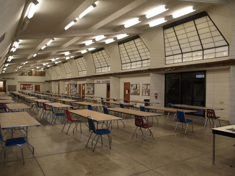Lakeland, Florida (FL): Florida Southern College: Lucius Pond Ordway Building (Industrial Arts Building), interior (1942-1952, Frank Lloyd Wright)