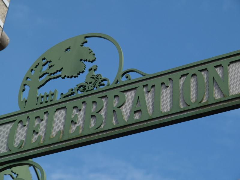 Celebration, Florida (FL): Celebration Avenue: street sign