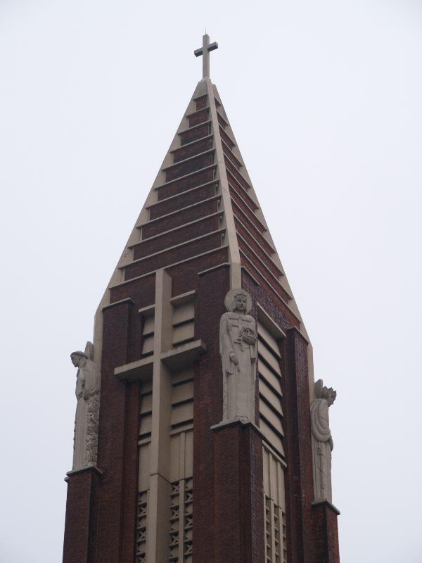 Paris, France: Saint Antoine de Padoue: top of tower (1933-1935, architect Leon Azema)