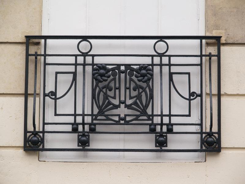 Paris, France: 153 Boulevard Brune: window grill (1906, architect Charles Van Peteghem)