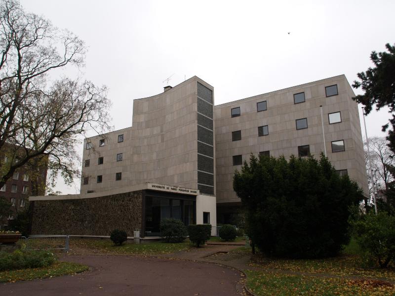 Paris, France: Fondation Suisse (Cite Internationale Universitaire de Paris): view (1932-1933, Le Corbusier and Pierre Jeanneret)
