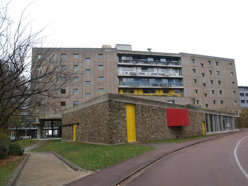 Paris, France: Maison du Bresil (Cite Internationale Universitaire de Paris): view (1959, Le Corbusier and Lucio Costa)