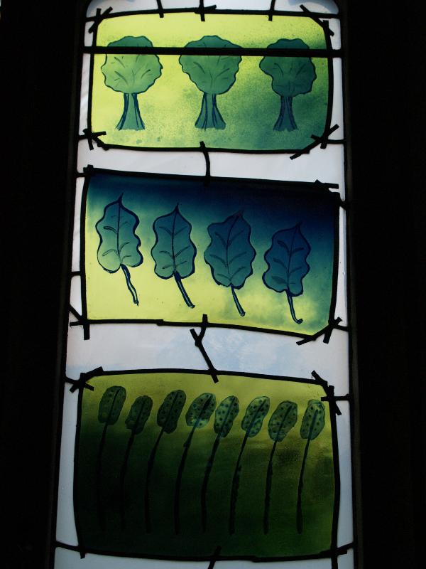 Oundle, England: Oundle School Chapel: Creation - The Order of Plants (2002, Mark Angus)