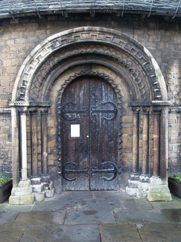 Cambridge, England: Bridge Street, Holy Sepulchre (Round Church): door