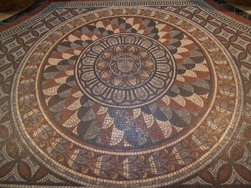 Cambridge, England: Fitzwilliam Museum: detail of mosaic floor (1870-1875)