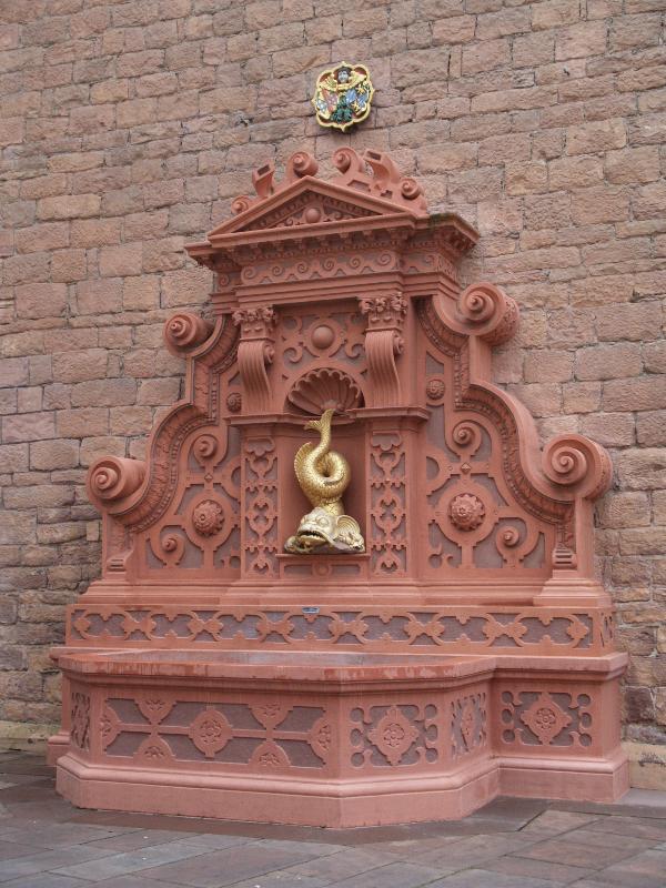 Ettlingen, Germany: Schloss (Castle): Dolphin Fountain (1612, master builder Johannes Schoch)