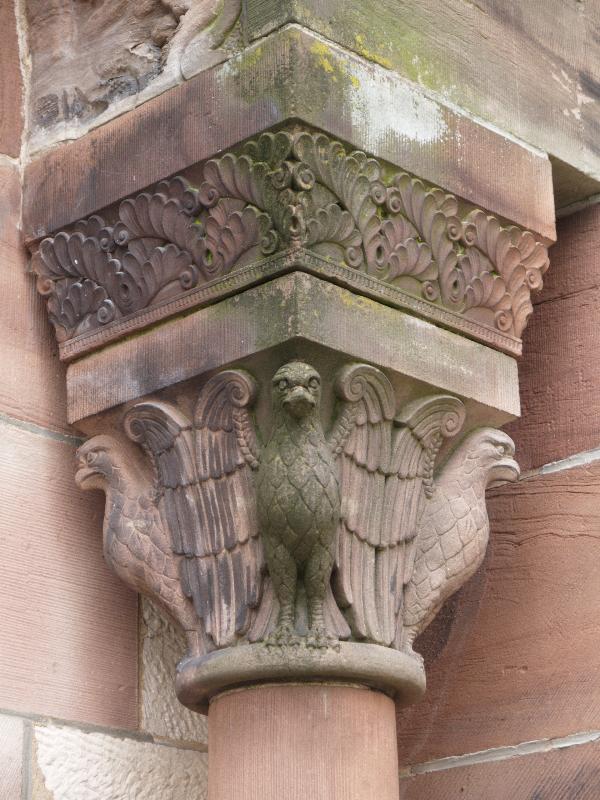 Ettlingen, Germany: Herz-Jesu Kirche: column decoration (c1900)