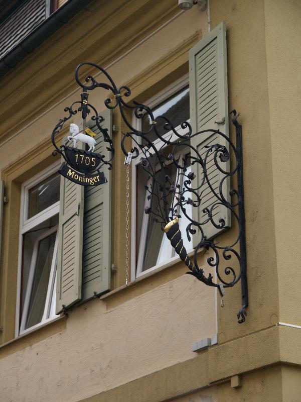 Ettlingen, Germany: Seminarstrasse: ironwork sign (1905)