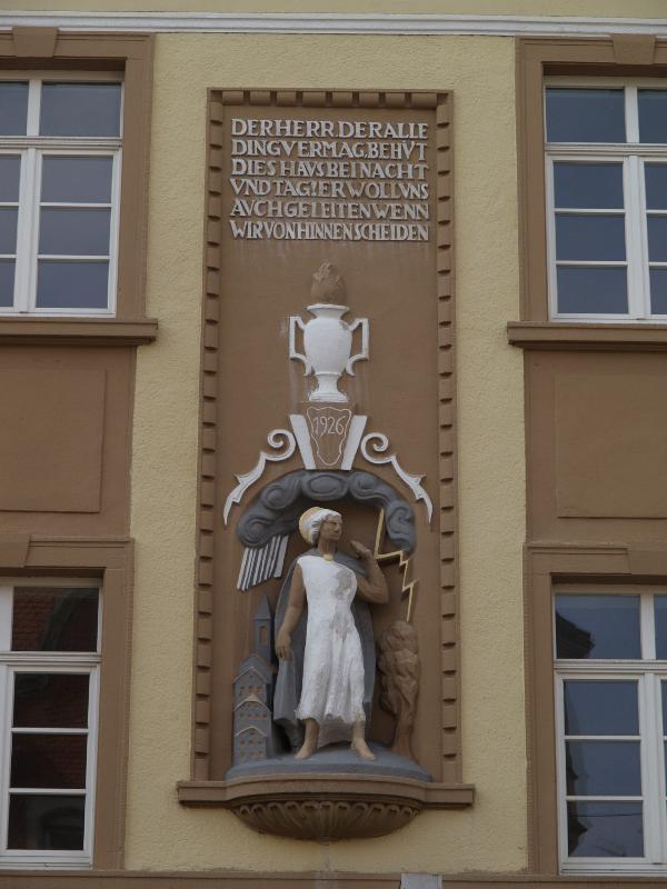 Rastatt, Germany: Bahnhofstrasse 35: facade detail (art deco, 1926)