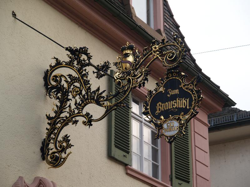 Rastatt, Germany: Poststrasse 12 (Braustub'l): ironwork sign