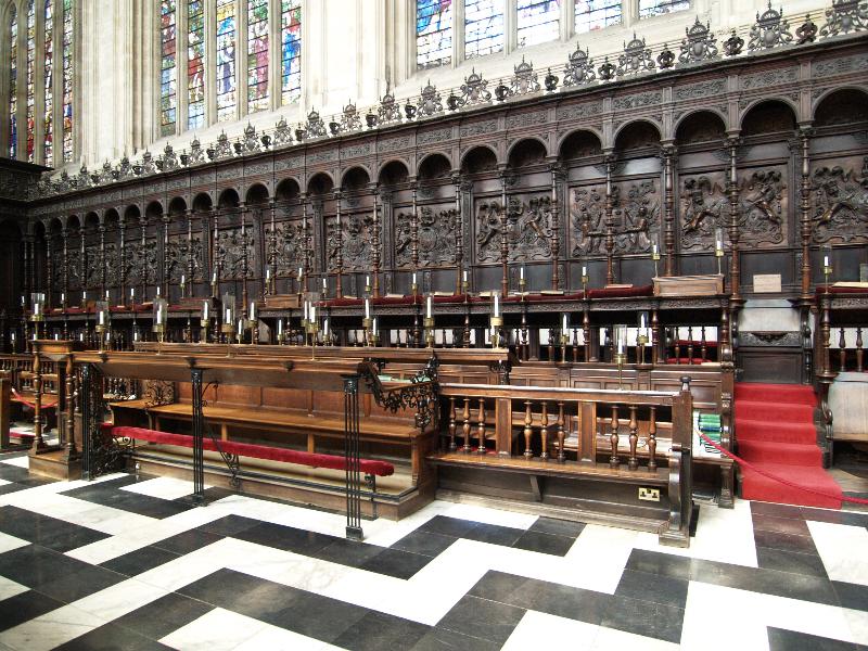 Cambridge, England: King's College: chapel, choir stalls