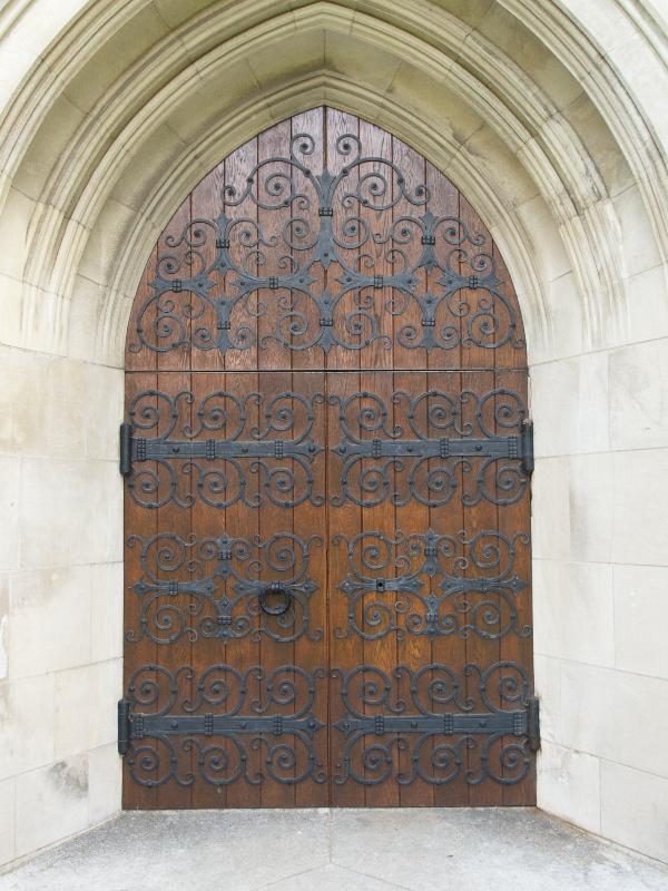 Swarthmore, Pennsylvania (PA): Swarthmore College: Clothier Hall door (1929, architect Karcher and Smith)