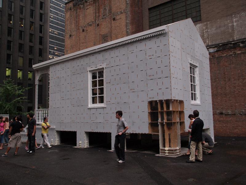 New York City, NY: Museum of Modern Art (MOMA): Digitally Fabricated Housing for New Orleans, side view (2008, MIT School of Architecture and Planning, Lawrence Sass) (part of exhibition 'Home Delivery: Fabricating the Modern Dwelling')