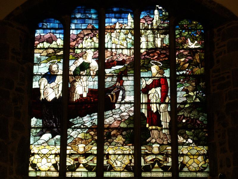 Sedbergh, England: St Andrew's Church: 'Jesus Walking on the Sea of Galilee' (c1900)
