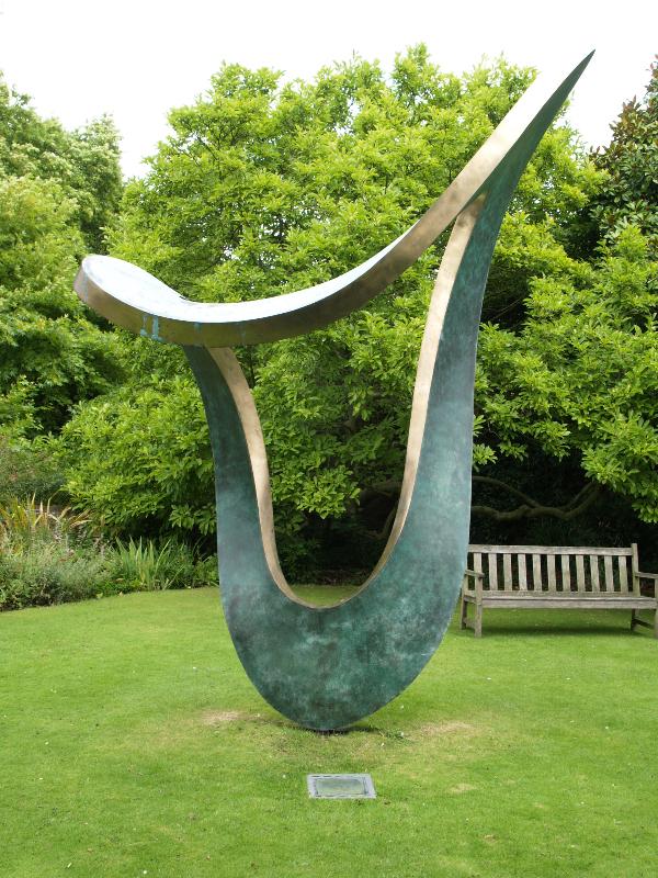 Cambridge, England: Emmanuel College: sculpture 'Jester' (1994, Wendy Taylor)