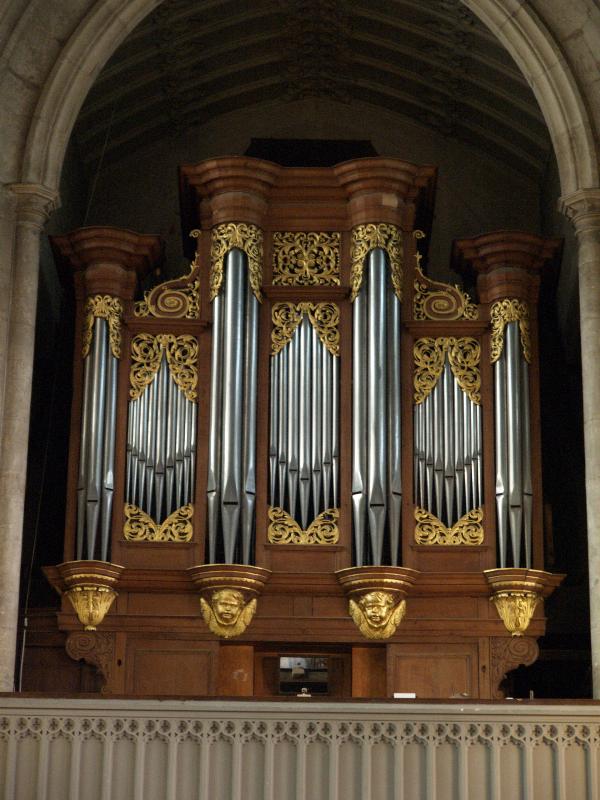 Cambridge, England: Great St Mary's Church: organ (1690s, 'Father Schmidt', Bernard Smith)