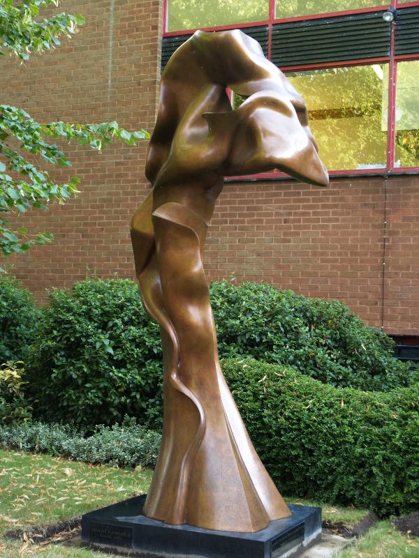 Cambridge, England: Clare Hall: Flame (made 2003, installed 2007, sculptor Helaine Blumenfeld)