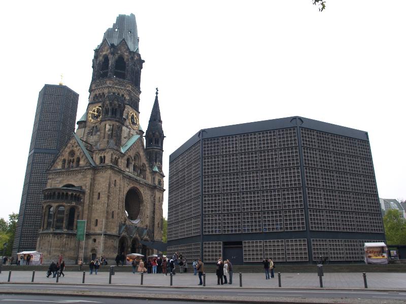 Berlin, Germany: Kaiser Wilhelm Gedaechtnis Kirche: view (1891-1895, Franz Schwechten; 1959-1963, Egon Eiermann)