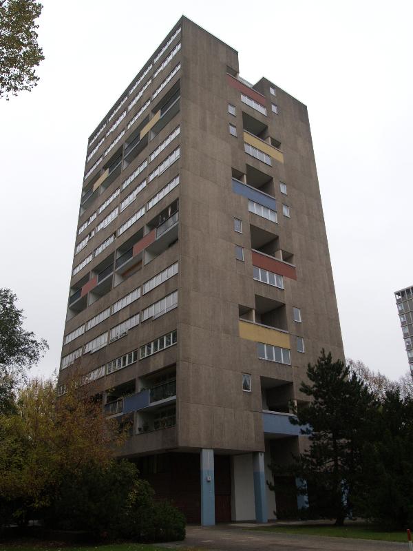 Berlin, Germany: Bartningallee 7: view (built for Interbau 1957, architect Van den Broek and Bakema)