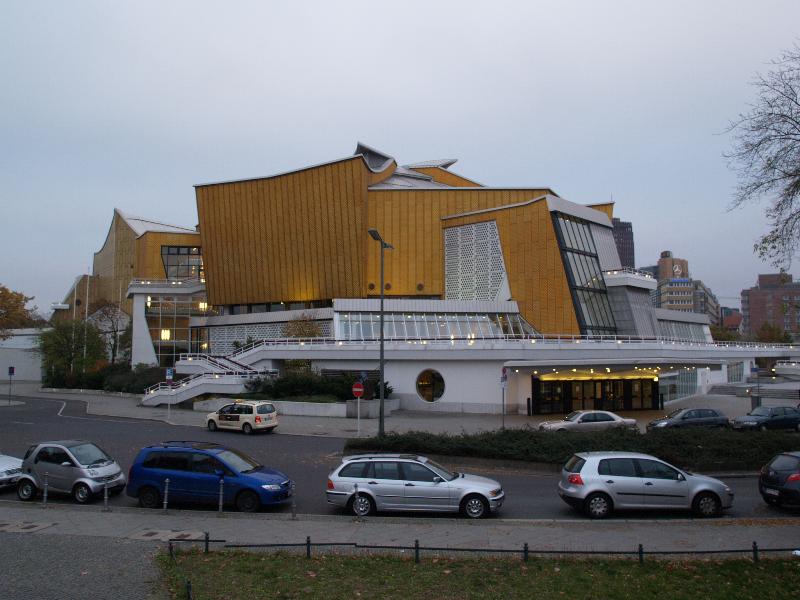 Berlin, Germany: Kammermusiksaal (Herbert von Karajan Strasse): view (1984-1987, architects Hans Scharoun, Edgar Wisniewski)