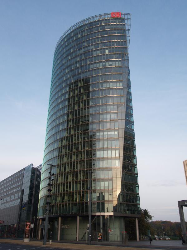 Berlin, Germany: Deutsche Bahn Tower (Potsdamer Strasse): view (1996-2000, architect Helmut Jahn)