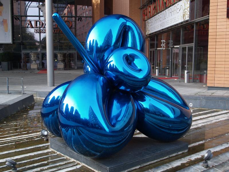 Berlin, Germany: Marlene-Dietrich-Platz: 'Balloon Flower' (1997, sculptor Jeff Koons)