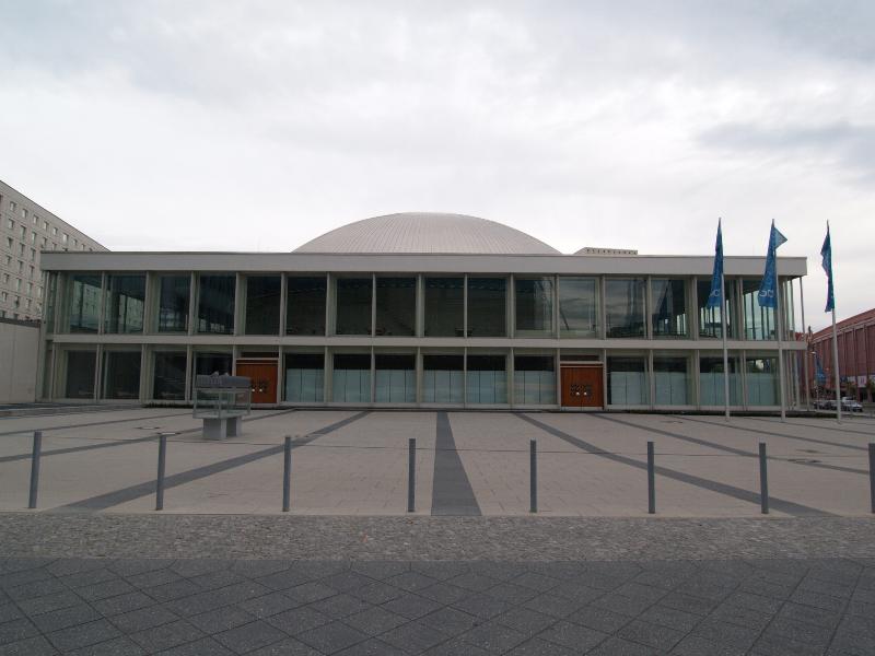 Berlin, Germany: Berliner Congress Center (was Kongresshalle) (Alexanderstrasse): view (1961-1964, architect Hermann Henselmann)