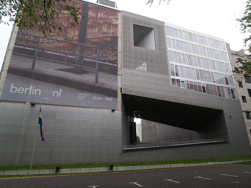 Berlin, Germany: Dutch (Netherlands) Embassy (Klosterstrasse): front facade (2003, architect OMA / Rem Koolhaas)