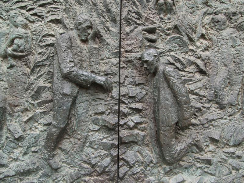 Berlin, Germany: Berliner Dom (Cathedral): Sudportal Versoehnungstur detail (Parable of the Lost Son) (Reconciliation Door, south side) (1992, artist Siegfried Kreppe)