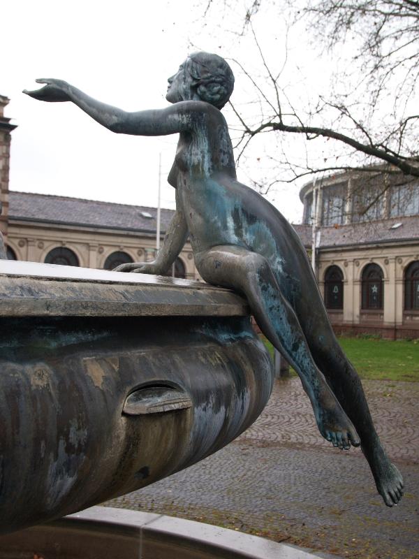 Karlsruhe, Germany: Hygieiabrunnen (Hygiene fountain) (Festplatz): detail, girl (1905-1909, Johannes Hirt)