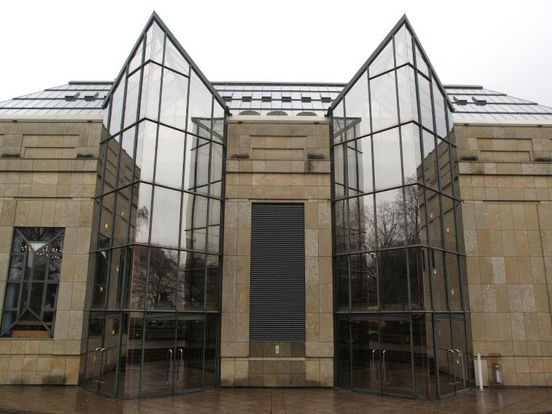 Karlsruhe, Germany: Stadthalle (Festplatz): extension (1979-1985, architects Hermann Rotermund and Christine Rotermund-Lehmbruck)