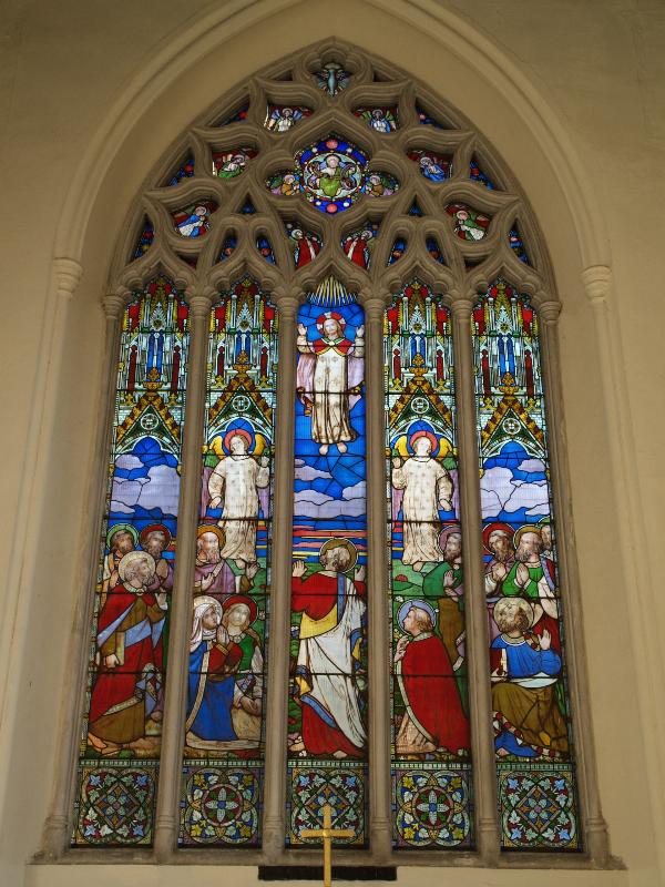 Cottenham, England: All Saints Church: chancel window, Ascension (1853)