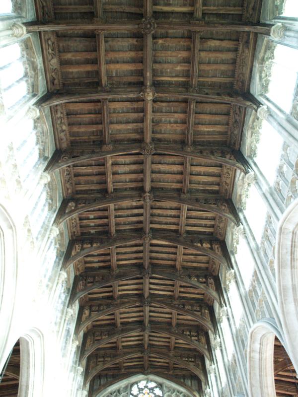 Burwell, England: St Mary's Church: nave roof (15th century)