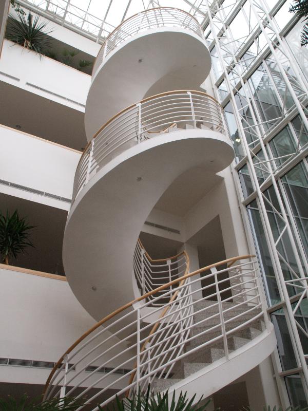 Frankfurt (Riedberg), Germany: Goethe-Universitaet Frankfurt Am Main: Biochemie (Biochemistry, Max-von-Laue-Strasse 9) helical staircase