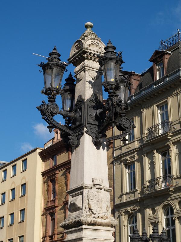 Frankfurt, Germany: Alte Oper: lamp post (1873-1880, architect Richard Lucae, reconstructed 1976-1981)