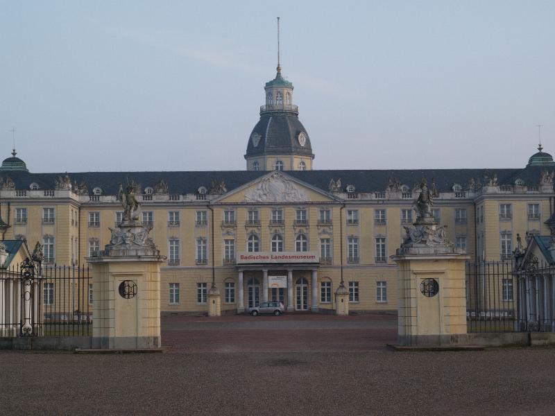 Karlsruhe, Germany: Schloss (Palace): view (originally 18th century, destroyed in WWII, rebuilt shortly afterwards)