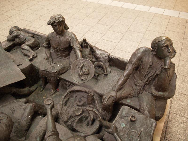 Karlsruhe, Germany: Hauptbahnhof: 'Zugabteil' (1984, sculptor Gudrun Schreiner)