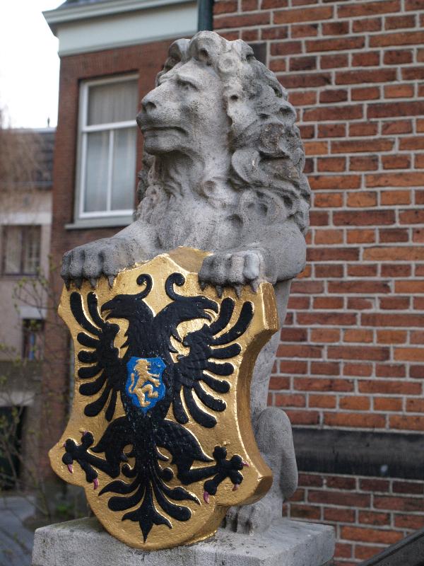 Nijmegen, Netherlands: De Waagh (Weigh House, Grote Markt 26): lion