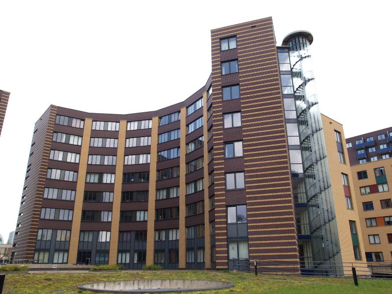 Nijmegen, Netherlands: Radboud University Nijmegen: SSHN (short stay housing Nijmegen) Sterrenbosch (Platolaan 2-680) (2006, AGS Architecten)