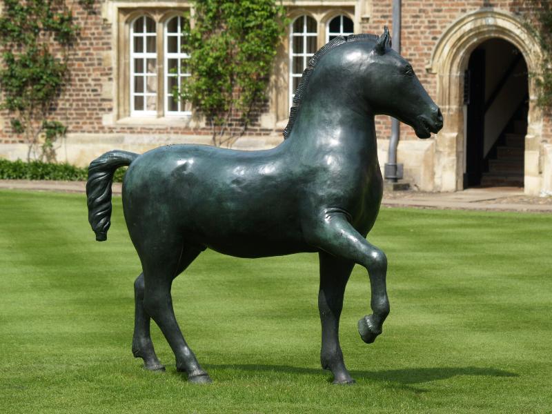 Cambridge, England: Jesus College: Bronze Horse (1983, Barry Flanagan)