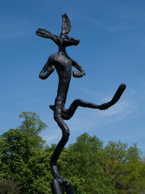 Cambridge, England: Jesus College: The Cricketer (1989, Barry Flanagan)