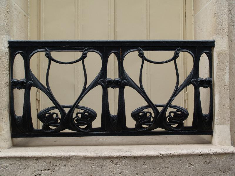 Paris, France: 11 Rue Francois Millet: window grille (1910, architect Hector Guimard)