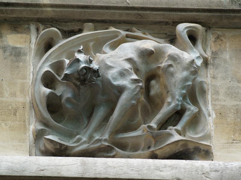Paris, France: Castel Beranger, 14 Rue la Fontaine: cat (1897-1898, architect Hector Guimard)