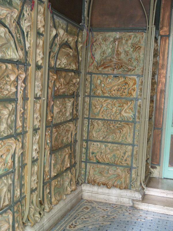 Paris, France: Castel Beranger, 14 Rue la Fontaine: lobby wall (1897-1898, architect Hector Guimard)